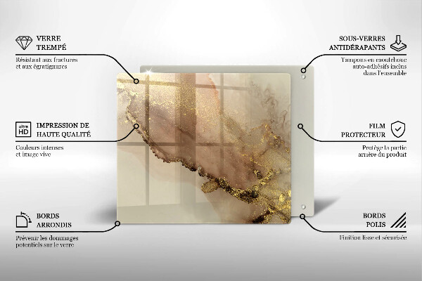 Protetor placa indução Ouro abstrato