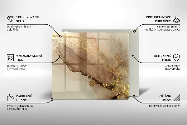 Protetor placa indução Ouro abstrato