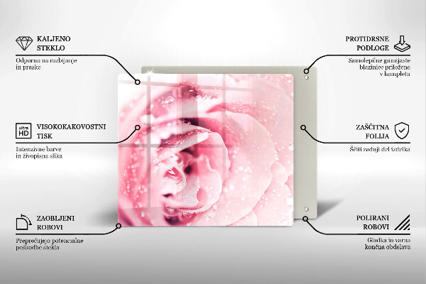 Tábua protetora Gotas de orvalho e flor de rosa