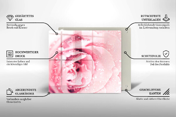 Tábua protetora Gotas de orvalho e flor de rosa