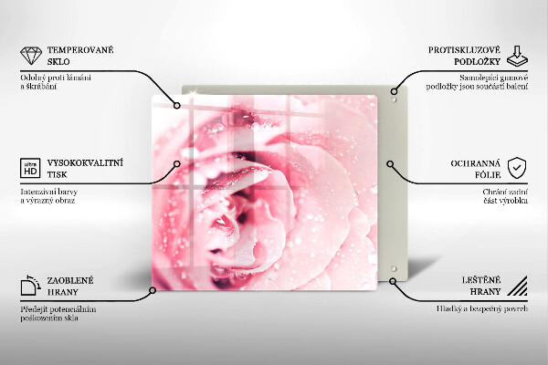 Tábua protetora Gotas de orvalho e flor de rosa