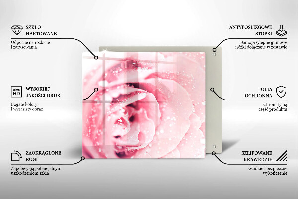 Tábua protetora Gotas de orvalho e flor de rosa
