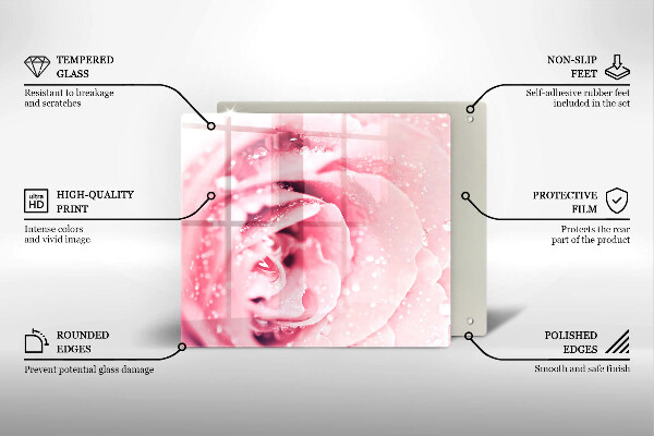 Tábua protetora Gotas de orvalho e flor de rosa
