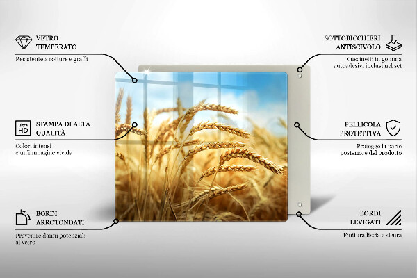 Protetor placa indução Espigas de grãos no campo