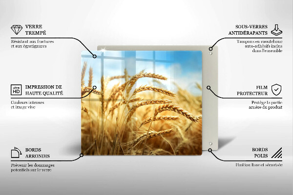 Protetor placa indução Espigas de grãos no campo