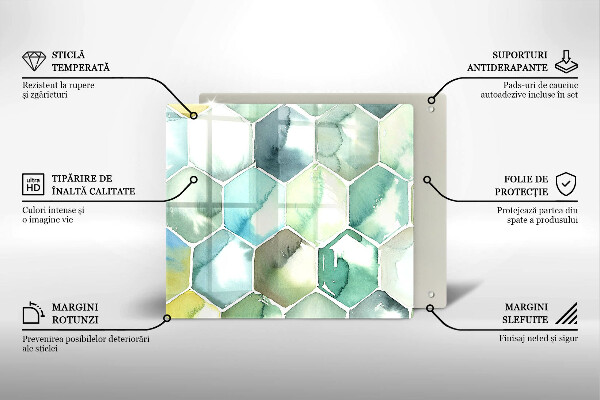 Protetor placa de indução Hexágonos em aquarela