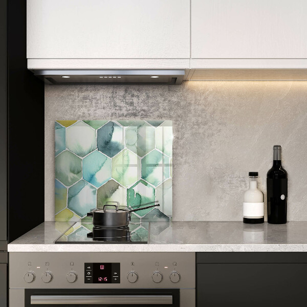 Protetor placa de indução Hexágonos em aquarela