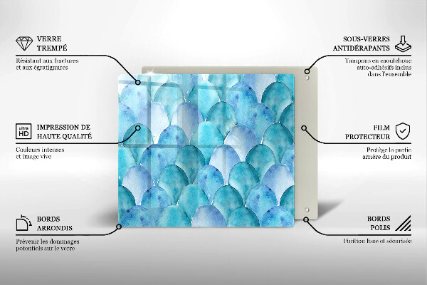 Protetor placa de indução Escamas de aquarela