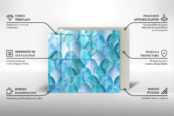 Protetor placa de indução Escamas de aquarela