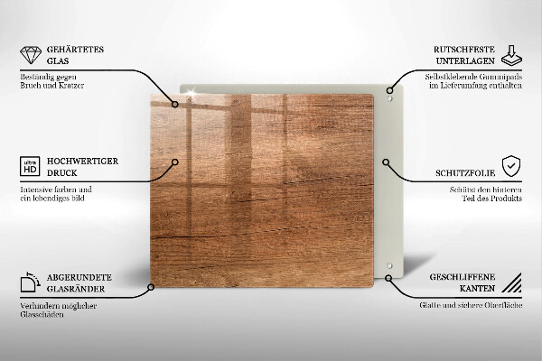 Protetor placa indução Textura de madeira