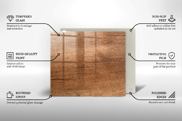 Protetor placa indução Textura de madeira