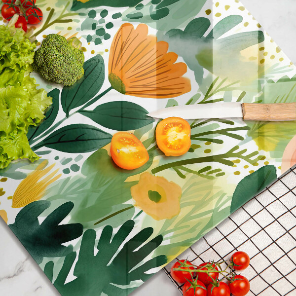 Protetor placa de indução Flores pintadas