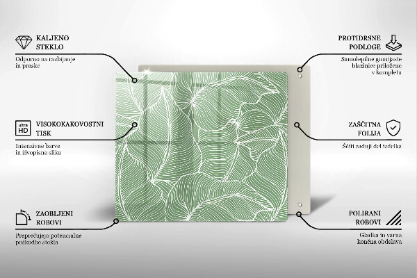 Protetor placa indução Folhas lineares