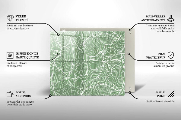 Protetor placa indução Folhas lineares