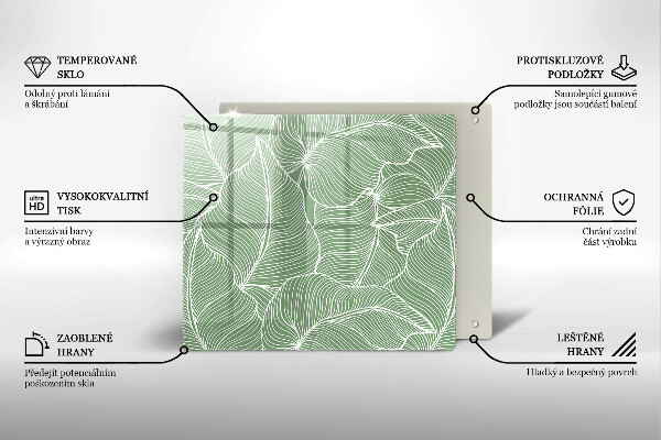 Protetor placa indução Folhas lineares