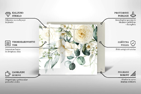 Tábua protetora Flores em aquarela