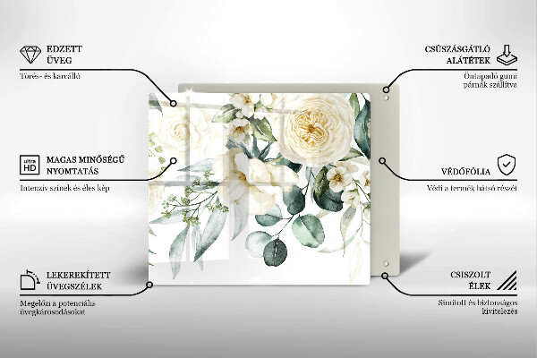 Tábua protetora Flores em aquarela