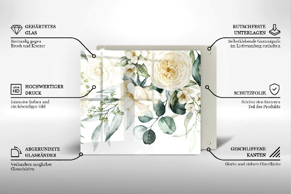 Tábua protetora Flores em aquarela