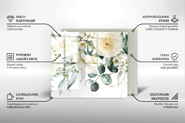 Tábua protetora Flores em aquarela