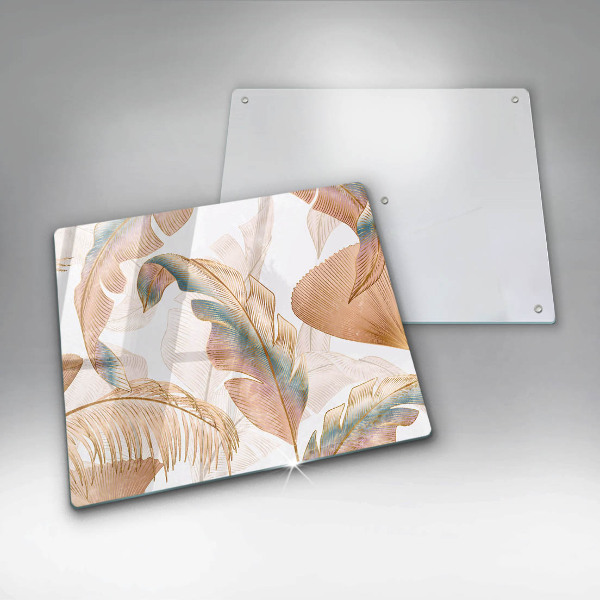 Protetor placa indução Penas e folhas Boho