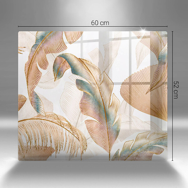 Protetor placa indução Penas e folhas Boho