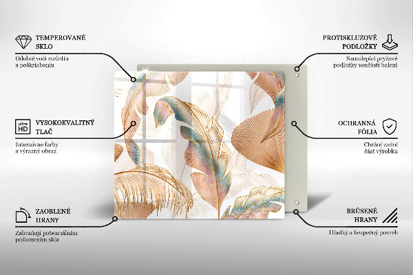 Protetor placa indução Penas e folhas Boho