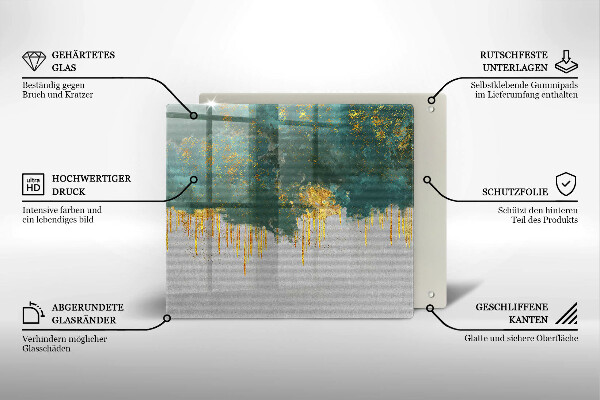Tábua protetora Abstração com ouro