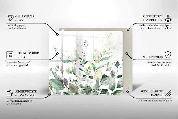 Tábua protetora Plantas em aquarela