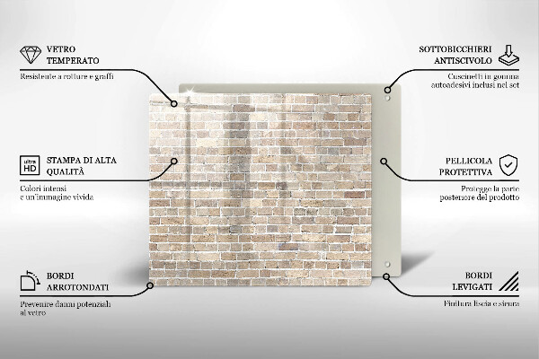 Protetor placa de indução Parede de tijolos claros