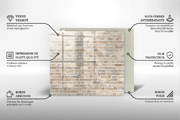 Protetor placa de indução Parede de tijolos claros