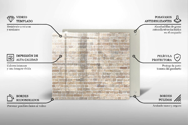 Protetor placa de indução Parede de tijolos claros