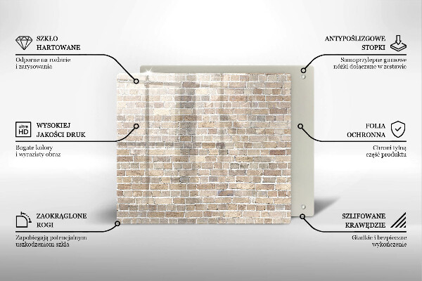 Protetor placa de indução Parede de tijolos claros