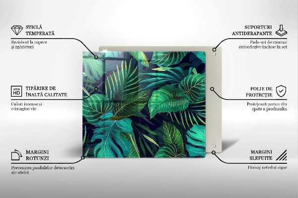 Protetor placa indução Ilustração de folhas da selva