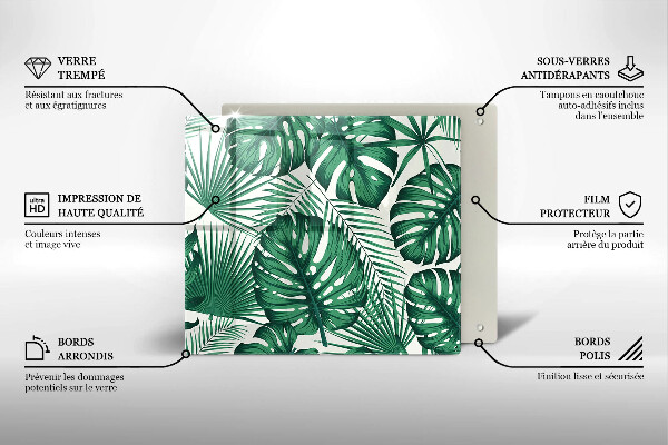 Protetor placa indução Folhas de Monstera