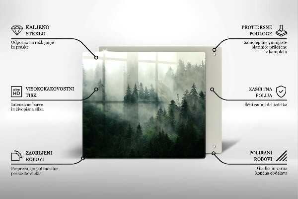 Tábua protetora Paisagem de floresta enevoada
