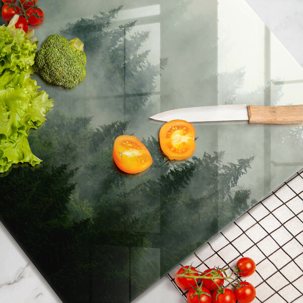 Tábua protetora Paisagem de floresta enevoada