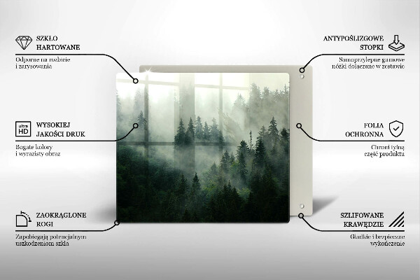 Tábua protetora Paisagem de floresta enevoada