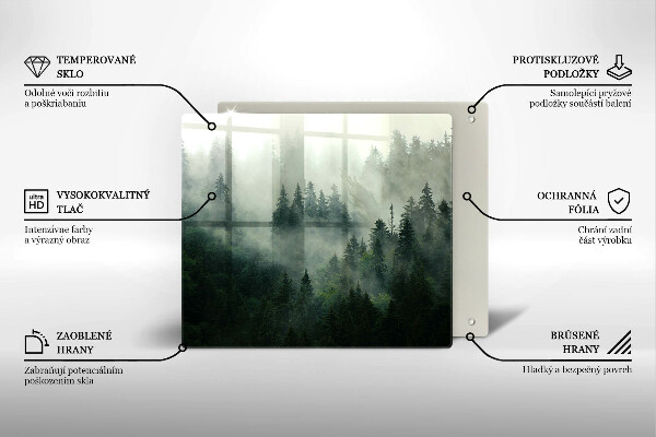 Tábua protetora Paisagem de floresta enevoada