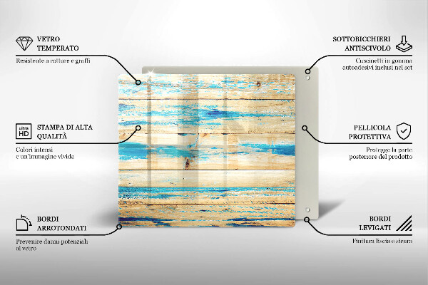 Protetor placa de indução Tábuas de madeira retrô