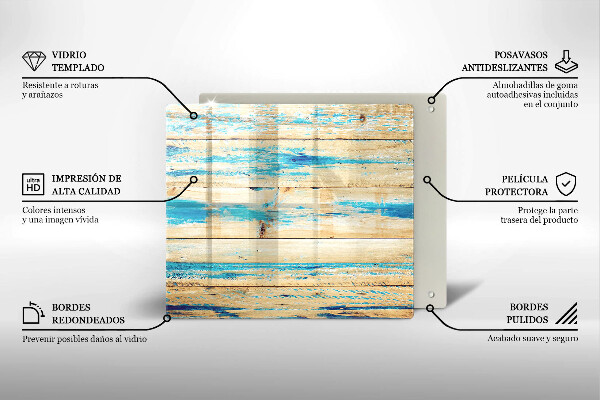 Protetor placa de indução Tábuas de madeira retrô