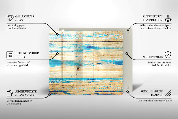 Protetor placa de indução Tábuas de madeira retrô