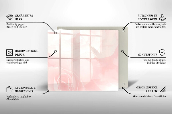 Protetor placa de indução Fundo de rosas pastel