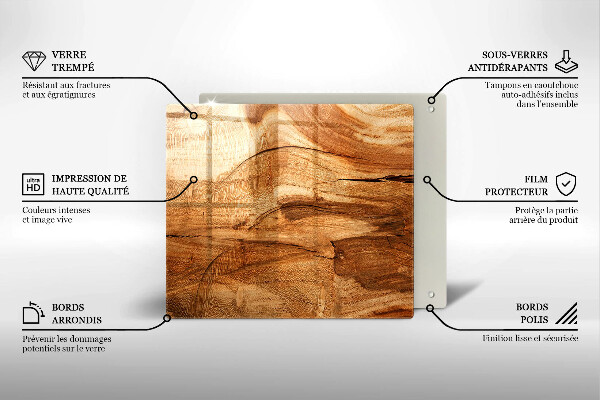 Protetor placa indução Textura de tábua de madeira