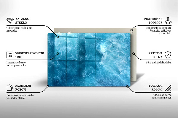 Protetor para fogão de vidro Água azul