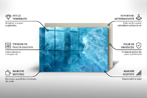 Protetor para fogão de vidro Água azul