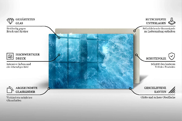 Protetor para fogão de vidro Água azul