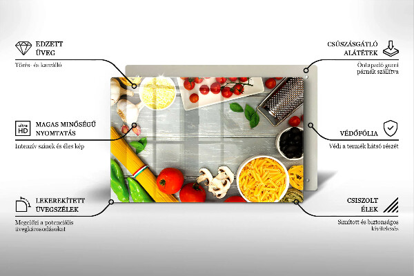 Protetor em vidro para fogão Comida de cozinha