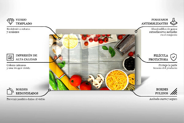 Protetor em vidro para fogão Comida de cozinha