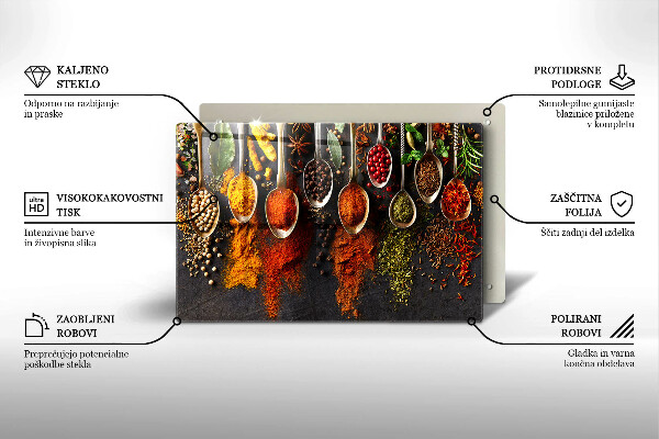 Protetor de fogão de vidro colheres de especiarias