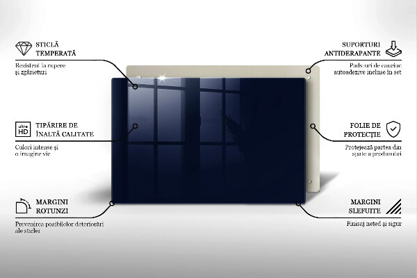 Protetor de fogão de vidro Cor azul marinho